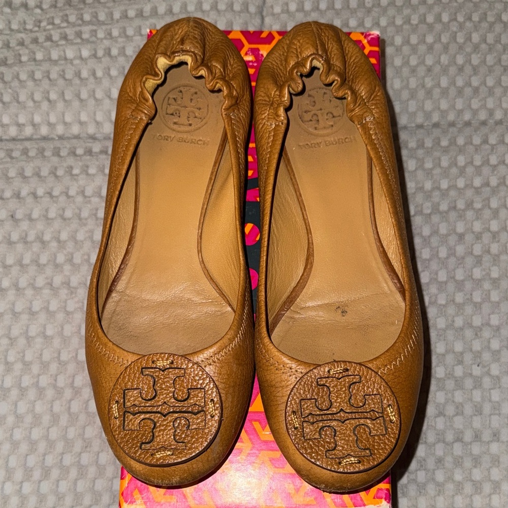Tory Burch Women's Brown Leather Flats